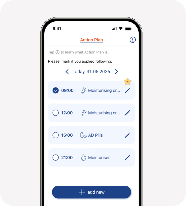 Action plan with scheduled reminders
