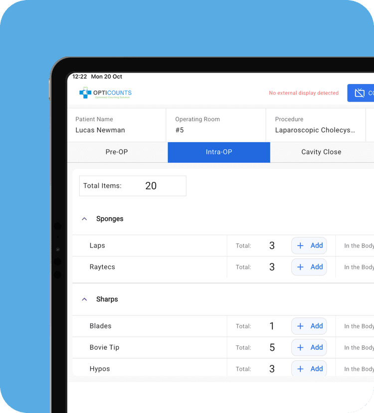 Item categories and counts