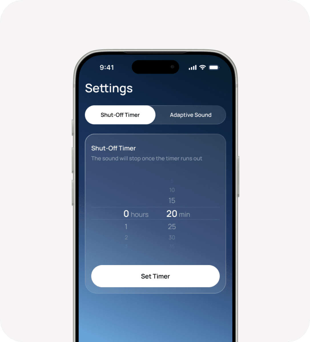Shut-off timer and background audio